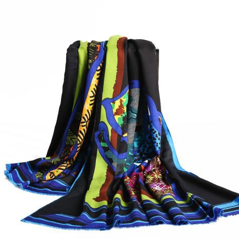 kasmir dan syal sutra Syal Kasmir Modal Hitam