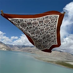 Syal pengantin sutra twill